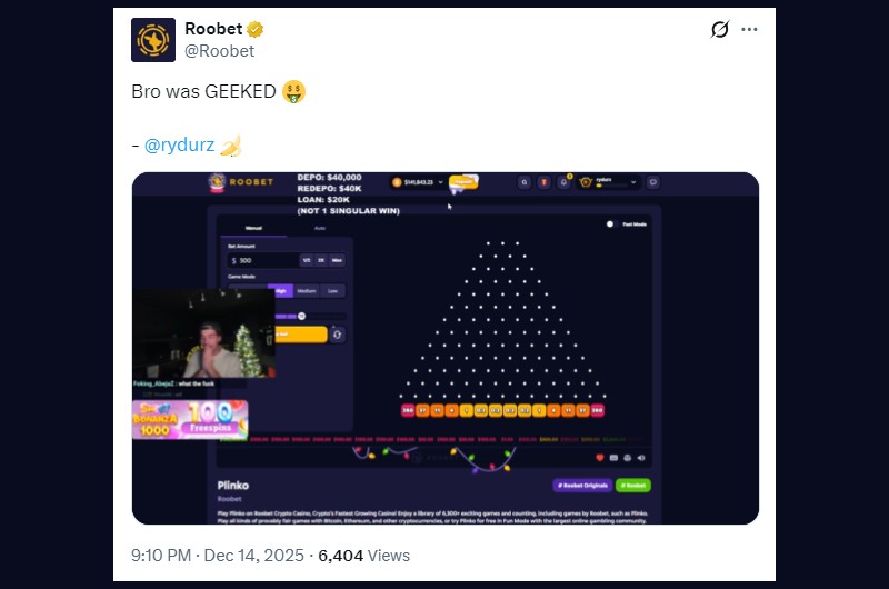 Twitter Rydurz 130K Plinko Win